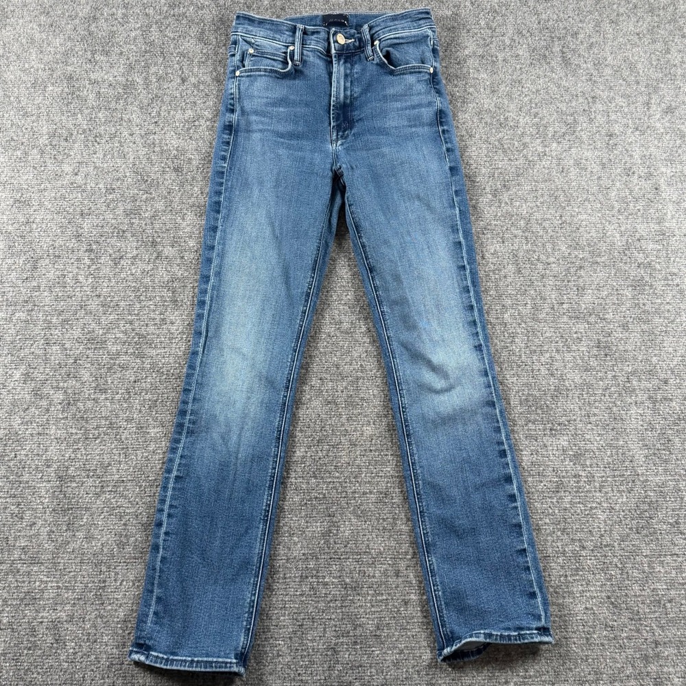 Mother Dazzler Ankle Jeans Womens 25 Blue Nothing Between Us Mid Rise Straight
